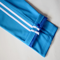 Plus velvet Winter Sky Blue Parallel bars slim Sports junior high school students and male students pants trousers thin strip school pants