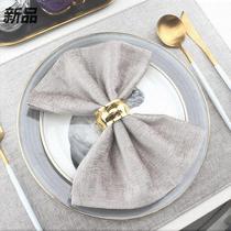 2021 Gray mouth cloth napkin cloth Western restaurant folding flower cloth seat towel Hotel club box table square towel Western meal