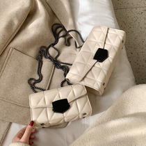  Texture small bag female genuine leather 2021 new fashion all-match fragrant lingge shoulder messenger fairy small square bag tide