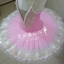 61 Childrens performance suit Pink princess Swan dance performance suit Childrens tutu Childrens puffy yarn dress