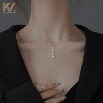  Meteor necklace female 2021 new 925 sterling silver Japan and South Korea light luxury niche design sense ins personality fine clavicle chain