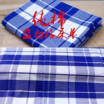 Blue and white squares students sheets (cotton) dormitory single bed cotton jia hou kuan lattice 1 1 m 1 2 m