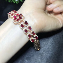 New 925 silver gilded ruby bracelet stone size 3 * 5mm with inlaid natural ruby fashion atmosphere