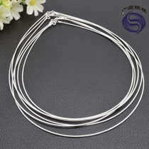 s925 Pure Silver Necklace Women Lock Bone Necklace Adults No Pendant Naked Chain chain Sub-100 hitch Yorkring Item Circle