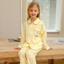 Girls Cotton Pajamas Spring and Autumn Children Long Sleeve Home Clothes Set Thin Female Big Girl Girl 13 Years Old Spring