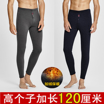 Taller mens clothing lengthened cashmere pants 120cm Young plus suede thickened warm pants cotton sweatpants with underpants