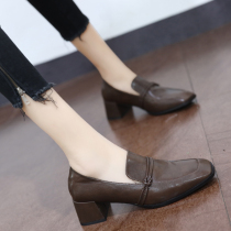 Upscale womens shoes spring autumn 2023 new Inn wind small leather shoes one foot pedal Lefoe shoes fashion genuine leather soft bottom single