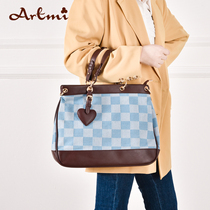 Artmi Atami niche wash denim tote bag large capacity female autumn 2021 new shoulder bag