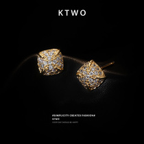 European and American style fashion new light luxury kgold simple earrings female ins tide personality temperament small net red cold wind