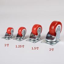 With brake casters mute trolley wheel size red wheel cargo wheel foot shelf one inch red roller environmental protection
