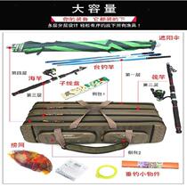 Taiwan fishing bag four layer Black 1 25 m 1 3 m pole bag hard case double hook fish bag fishing rod bag hook backpack small