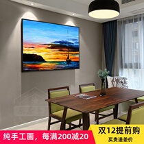 Modern minimalist restaurant background single hanging painting porch cabinet decorative painting Dafen Village pure hand-painted oil painting seascape