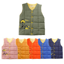 Childrens vest Spring and Autumn wear foreign boys and girls vest autumn and winter thickened silk inner liner wearing a shoulder horse clip
