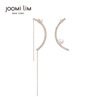 JOOMi LiM build honey new Moonlight tassel earrings asymmetric 925 white ear needle pearl ear decoration light luxury women