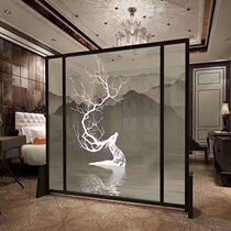  3D art glass decorative screen entrance cabinet background wall custom office high partition louver partition