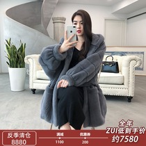  Velvet female mink coat Female whole mink imported bat sleeve mink fur grass fur coat medium and long winter