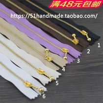 Good quality smooth metal zipper closed tail 12cm25cm35cm gold drop head DIY handmade accessories 51 accessories