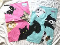 waggy tails cat and dog new cotton tea towel cloth napkin decoration hanging picture photo background