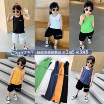 Boys vest tinkling family in summer childrens bronze ammonia cool sleeveless T children baby cross-barrier tide T