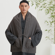 Ciyuan cotton and linen double-sided thickened lay monk Zen seven meditation meditation warm padded shawl cloak two colors into