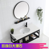 Bathroom wall-mounted marble washbasin Ceramic washbasin Bathroom sink space aluminum small apartment combination