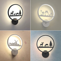Nordic wall lamp Modern simple creative personality Aisle Living room Dining room Childrens room LED bedroom bedside lamp