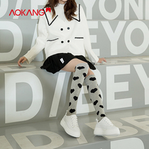 Aokang womens shoes autumn and winter New products simple plus velvet warm small white shoes fashion thick bottom high board shoes Korean version of Leisure