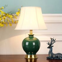 All copper light luxury ceramic table lamp bedroom bedside lamp new Chinese style modern style high-end atmosphere living room atmosphere lamp