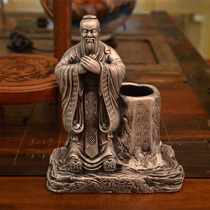 Creative Chinese style retro Confucius pen holder desk personality Qixi Festival gift ornaments