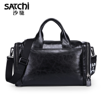 Chachchi Genuine Leather Mens Bag Travel Bag Men Business Handbag Bull Leather Luggage Bag Large Capacity Diagonal Satchel Fitness Bag