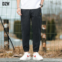 Mens casual pants mens autumn new sports pants mens pants 2021 Korean version of the trend toe overalls Tide brand