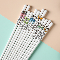 Japanese ceramic chopsticks Household high-grade non-slip moisture-proof not moldy chopsticks high temperature resistant creative cute family tableware