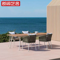 Outdoor tables and chairs creative balcony courtyard vinechairhotel villa designer Funjiu furniture combination