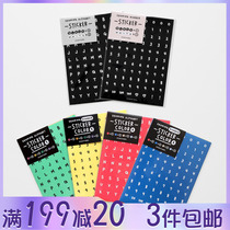 South Korea 2NUL cute black and white colour letter digital sticker handbill collage keyboard waterproof decorative sticker 4 sheets