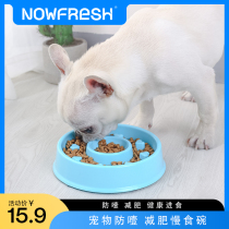 Pet bowls Slow food Bowl Anti-Choke Dog Bowl cat Bowl Pet Bowls anti-overturning dog Pelvis MEOW ITEMS PETS TO LOSE WEIGHT