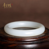(Zhuoyu Hall) 54 5mm round bracelets Xinjiang Hetian Jade level white seed bracelet Li Zhuoyu carving