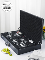 Handmade crystal glass red wine set home collection leather boxed goblet high-end wine portable gift box