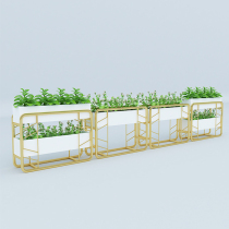 Outdoor wrought iron flower box combination external swing fence commercial street custom flower trough square outdoor flower bed municipal engineering