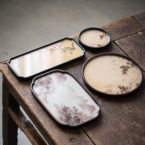 Tea tray dry foam table small small tea table day style bamboo dry foam tray Chinese style teapot tray Home tea sea pot bearing tray