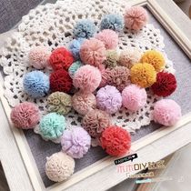 Wood wood DIY community childrens handmade hair ornaments hairpin material accessories 2 5cm soft mesh mesh yarn yarn ball 5pcs