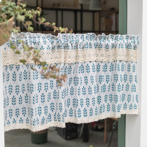 Cotton linen semi-blackout curtain Japanese curtain leaf coffee curtain kitchen curtain cabinet curtain custom Nordic curtain decoration