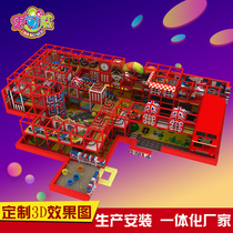 Video game City naughty Castle 3D renderings custom design large indoor childrens amusement park playground equipment manufacturers