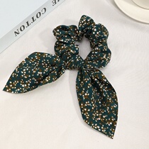 Floral ponytail Hairband hair accessories Mori Super fairy temperament knotted ribbon bow Hairband ins Wind sweet head rope