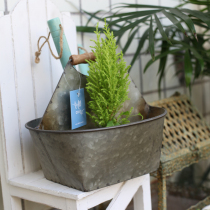 Foreign trade gardening groceries-European and American simple tin primary color portable flower basket tool storage Flower Pot Pot Pot