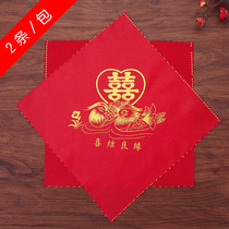 Wedding supplies Daquan Xipa wedding Mandarin duck handkerchief hundred years of good small square scarf bride dowry red handkerchief