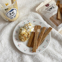 Korean INS Wind hand-painted cherry ceramic plate cake snack dish home dish gourmet props