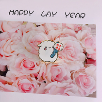 Zhang Yixing around the same little sheep Happy New year Happy play year metal badge brooch decoration