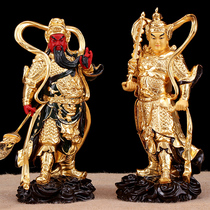 Yuantong offering Buddhist Wei Tuogalan Guardian Buddha Statue Taiwan pure copper paste Gold Wei Tuogalan Bronze statue offering ornaments