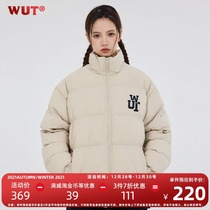 (WUT official store) winter series three-dimensional flocking embroidery logo cotton jacket for men and women thick bread jacket