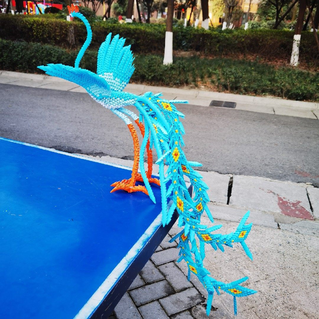 Triangle Insertion Origami Paper Phoenix Handmade Paper Art Peacock to compete for the King of Birds Full film Tutorials Package You learn